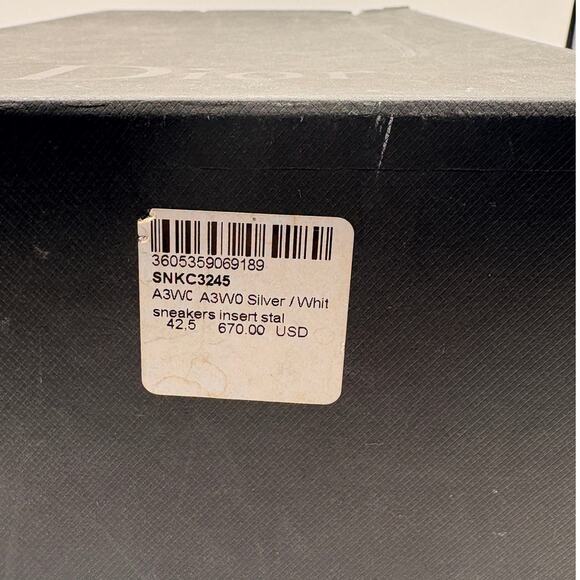 DIOR HOMME Metallic Low Top Sneakers Silver White Sz 42.5/US 9.5 $670 - Picture 15 of 15